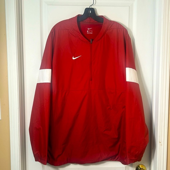 NIKE MEN WIND BREAKER HALF ZIPPER two side zippers BURGUNDY IN SIZE XXL - Picture 1 of 7